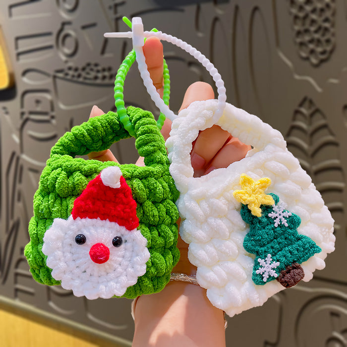 Wholesale Christmas hand-woven wool bag,  earphone bag,  mini coin purse,   pendant