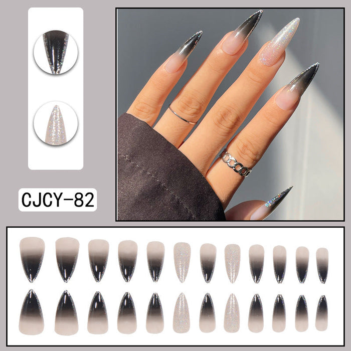 Wholesale Long Gradient Glitter Nail Art Patches JDC-NS-SHao008