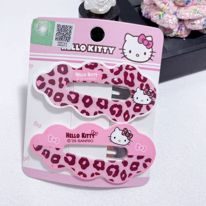 Wholesale Pink leopard print cute cartoon hair clips