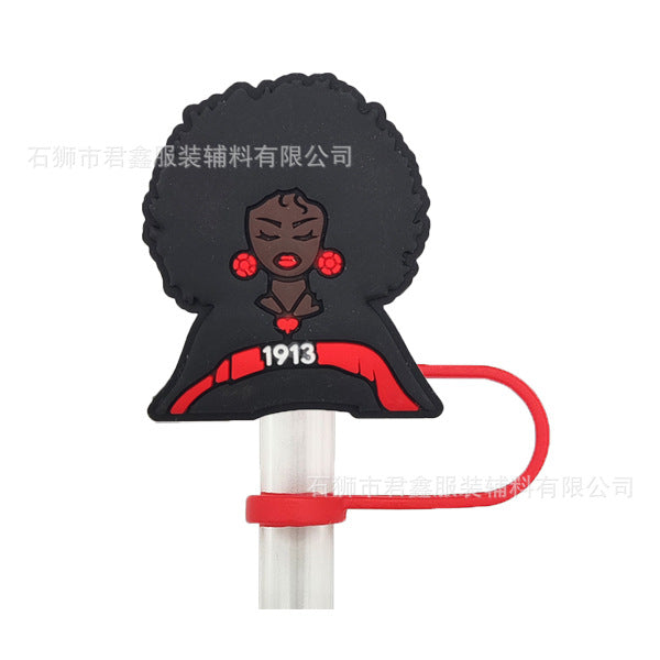 Wholesale 50pcs Red Community Straw Cap  Decorative Dust Plug Straw Cover