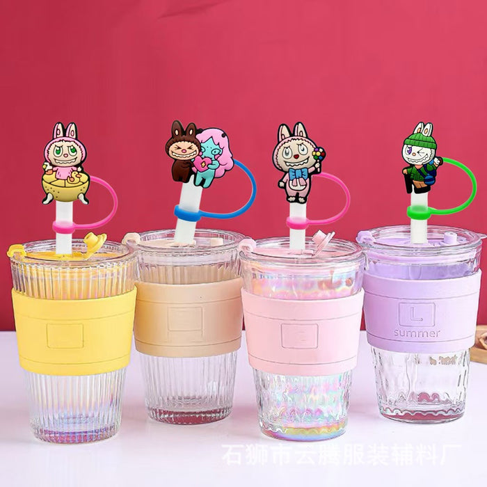 Wholesale 10pcs silicone suction pipe large diameter cartoon cute dust plug