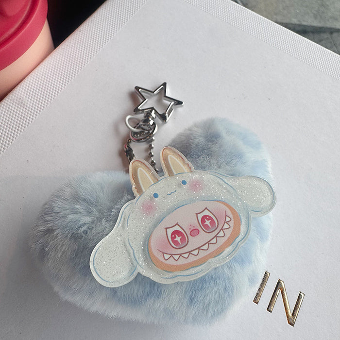 Wholesale Fun Girl Keychain Cute Cartoon Plush Ball Bag Pendant Key Chain Ring Creative Love