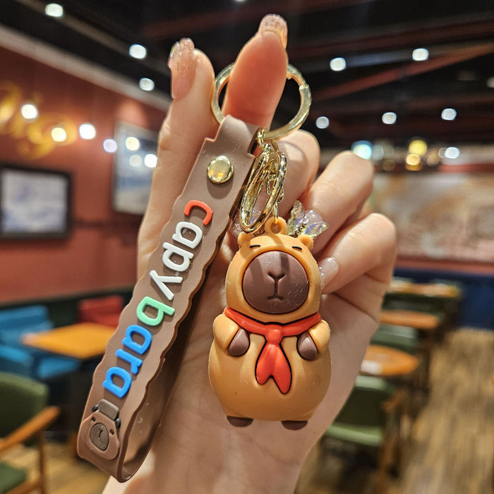 Wholesale Capybara keychain cartoon capybara king car bag key chain pendant small gift