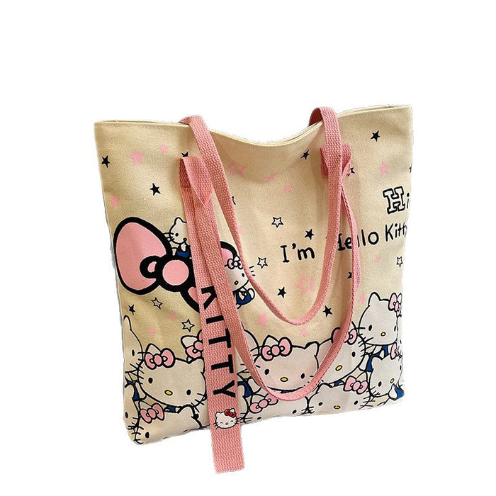 Wholesale Cartoon Canvas Bag Fashion Bag Handbag Cute Work Clothing Versatile Shoulder Tote Large Capacity
