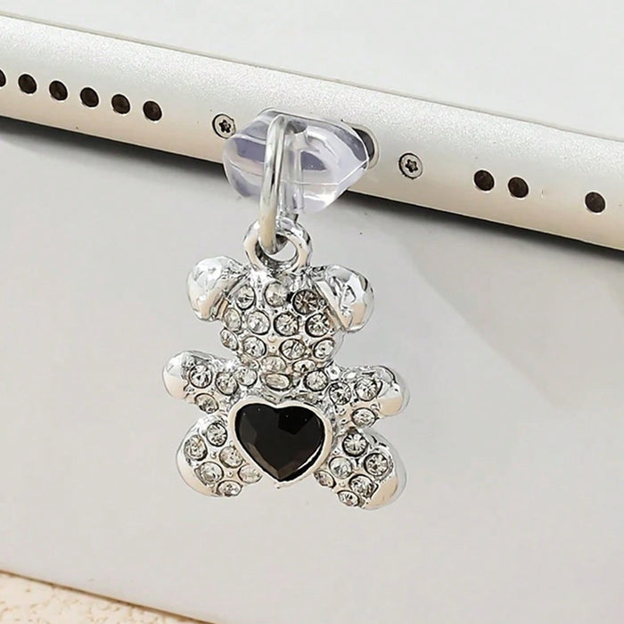 Wholesale Cute bear with rhinestones for phone dust plugs