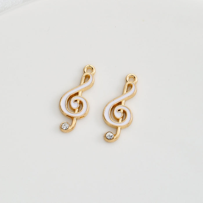 Wholesale 100 pcs Multi-colored musical note alloy DIY charms