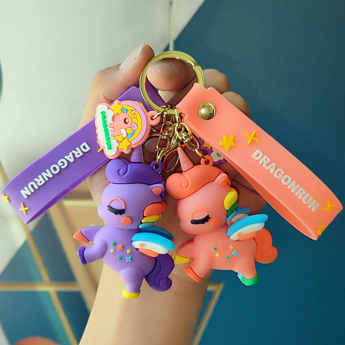 Wholesale Green Unicorn Horse Keychain Chic Boutique Resale Gift for Car Keys