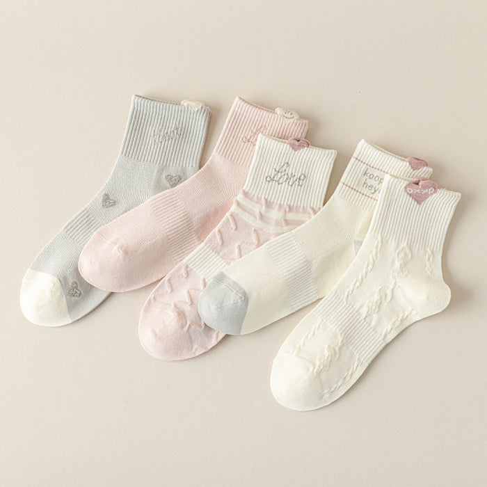 Wholesale New socks with a heart-shaped and sweet middle tube