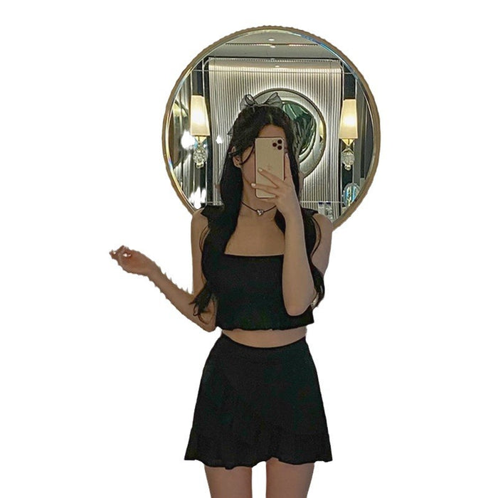 Wholesale Sexy strap backless camisole sleeveless split swimsuit