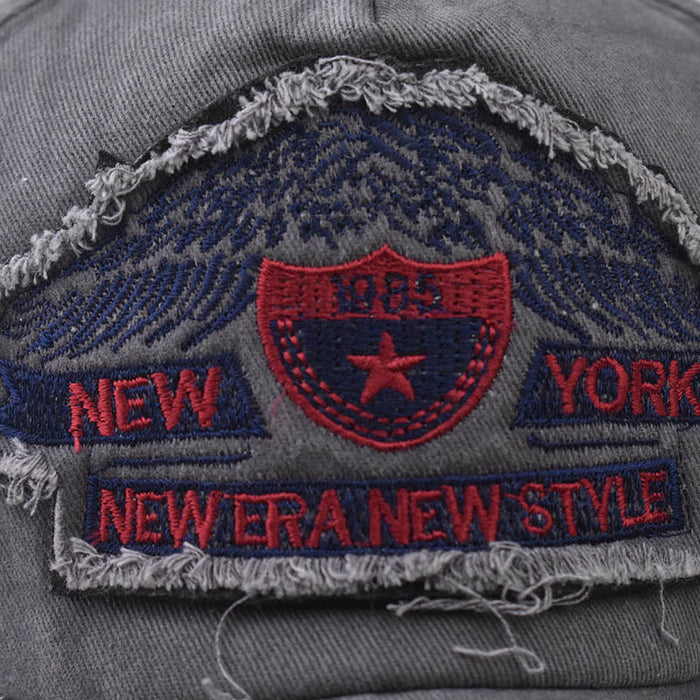 Wholesale Washed old embroidered baseball cap, outdoor five pointed star duckbill cap