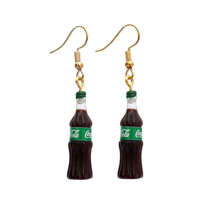 Wholesale Cartoon Beverage Bottle Resin Earrings JDC-ES-niqing027