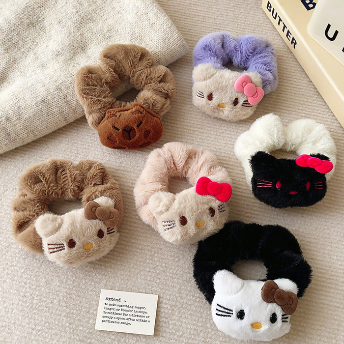 Wholesale Plush Large Bow Cat Preppy Hair Accessories