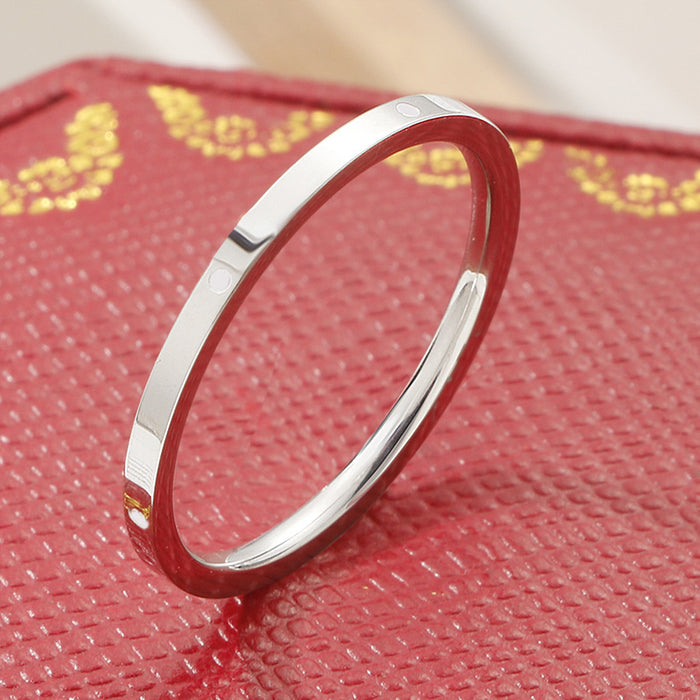 Wholesale New minimalist plain ring titanium steel ring for men and women, niche design, gold-plated minimalist versatile ring