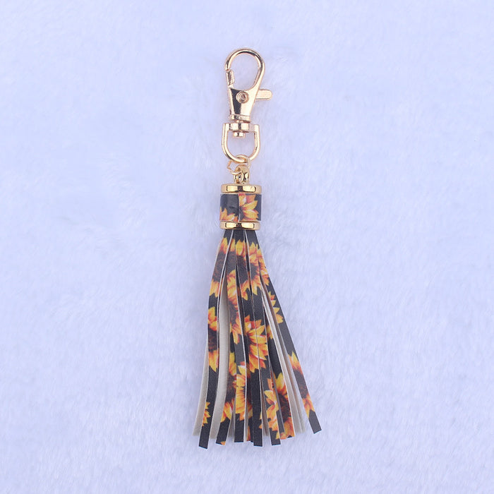 Wholesale Leather tassel pendant accessories tassel  gold buckle keychain tassel bracelet bracelet accessories