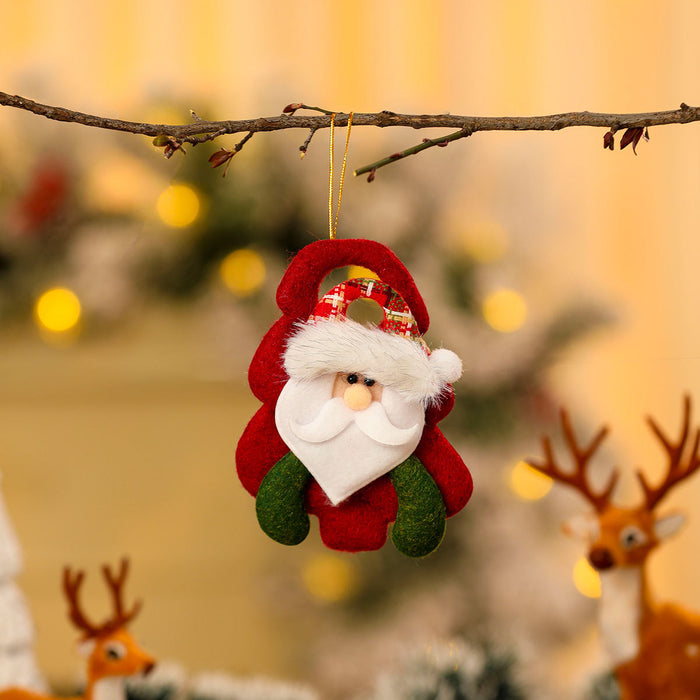 Wholesale Tree-Shaped Christmas Decorations, Christmas Tree Pendants, Christmas Fabric Doll Pendants, Christmas Doll Pendants