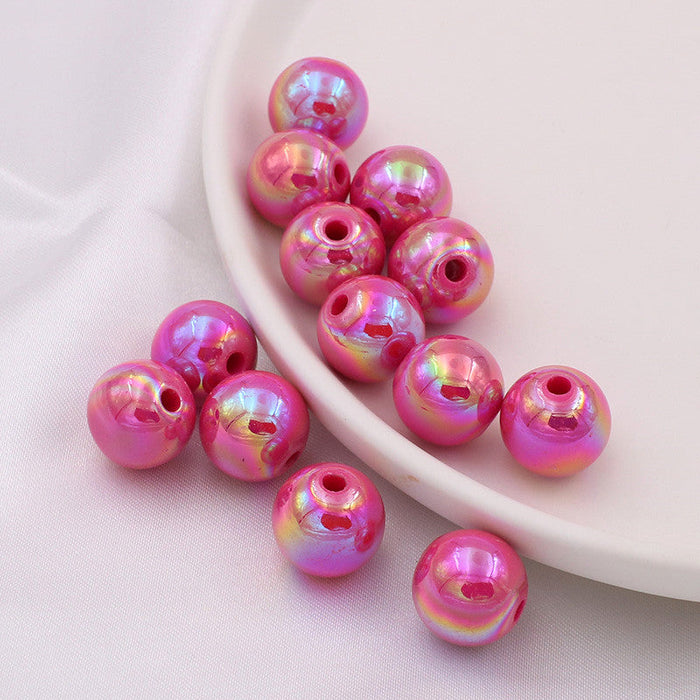 Wholesale 20pcs DIY Jewelry Accessories 14mm Acrylic AB Color Straight Hole Round Beads JDC-BDS-YiCheng001