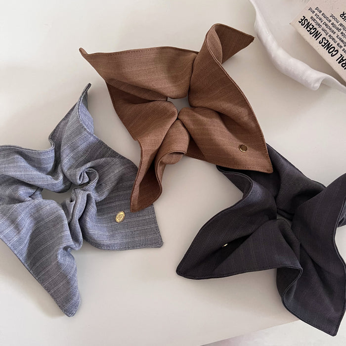 Wholesale Premium Gold Label Striped Square Scarf Hair Hoop Ponytail Disc Hair Headrope Hair Rope Hair Accessories