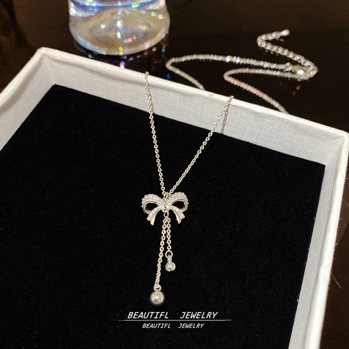 Wholesale Bow tassel pendant choker necklace