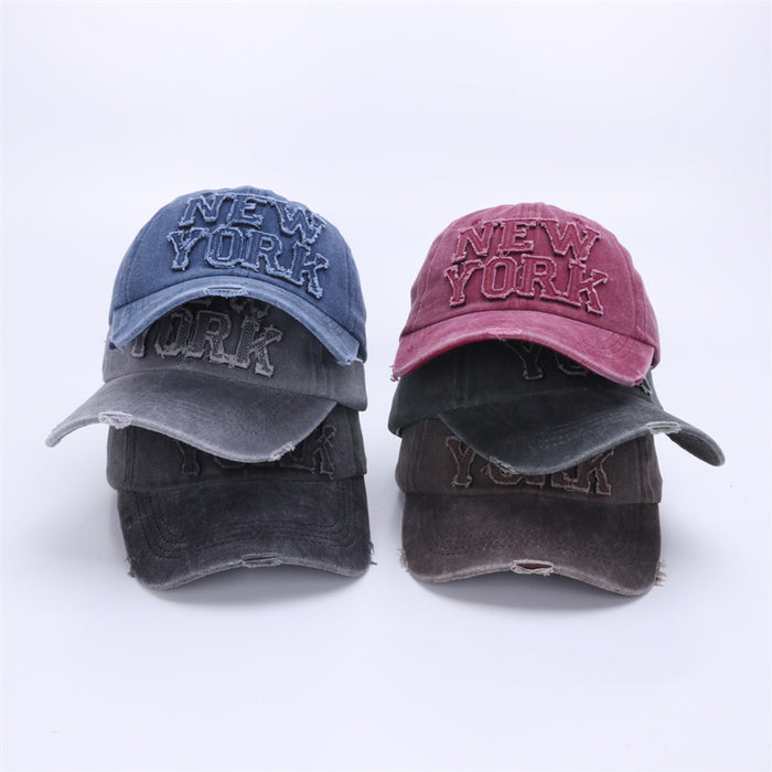 Wholesale Retro soft top duckbill hat, fashionable street photography, trendy sun hat, embroidered letter baseball hat for men and women