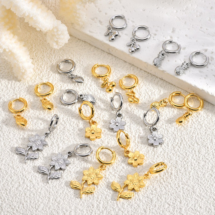 Wholesale Exaggerated stainless steel earrings with a light luxury and high-end design, niche women's earrings