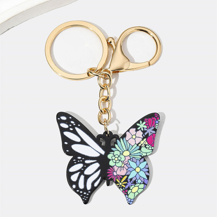 Wholesale Acrylic Colorful Butterfly Keychain JDC-KC-RongR007