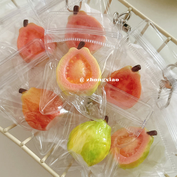 Wholesale Simulated Guava Fruit Keychain Bag Charm Decorative Accessory Gift