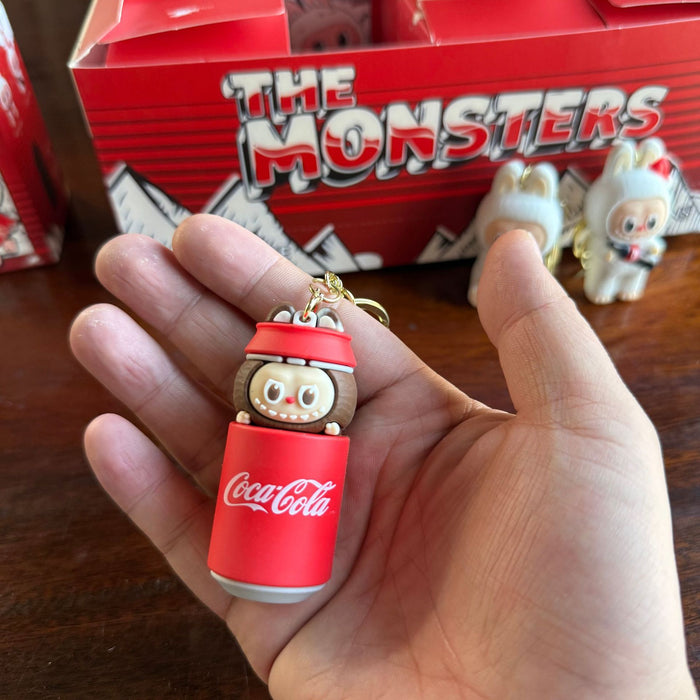 Wholesale Creative and Personalized Cola Little Sheep Keychain Beverage Bottle Bag Pendant Three-Dimensional Soft Plastic Doll Wholesale Street Stall