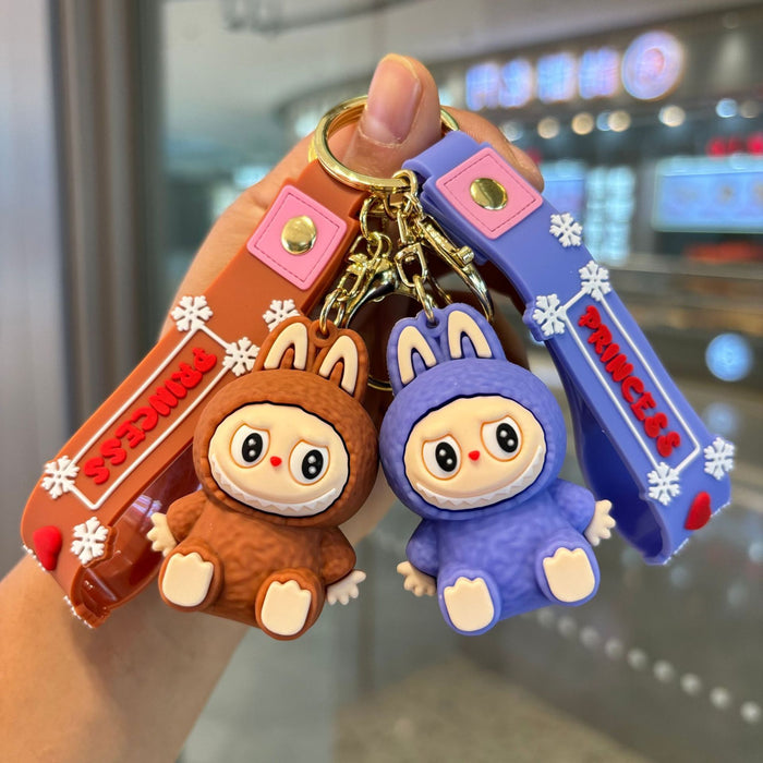 Wholesale Sitting Keychain Little Sheep Cute Three-Dimensional Soft Plastic Doll Small Gift Backpack Pendant