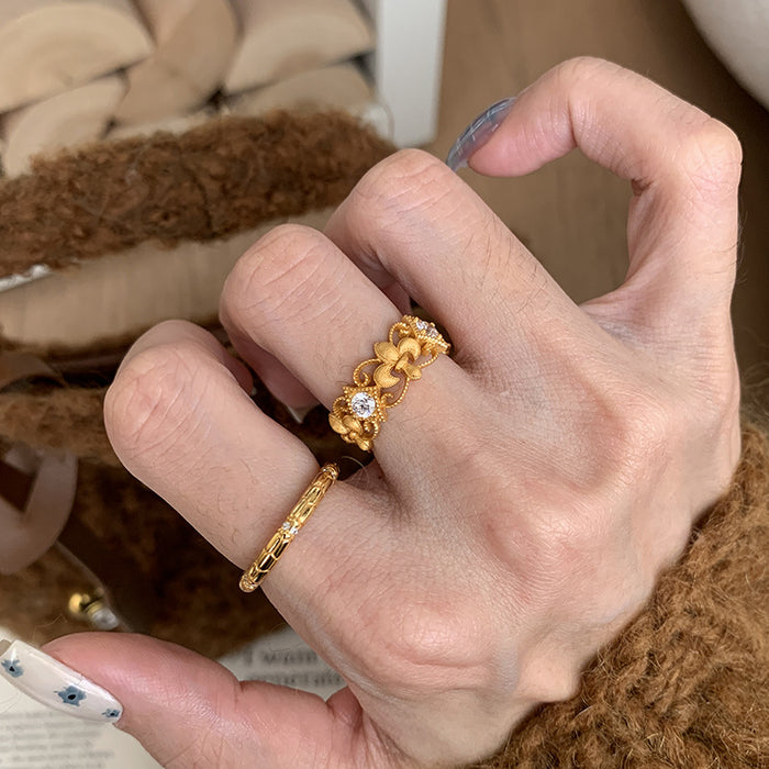 Wholesale Hollow ring fashion, light luxury, niche design, personality, temperament, versatile accessories