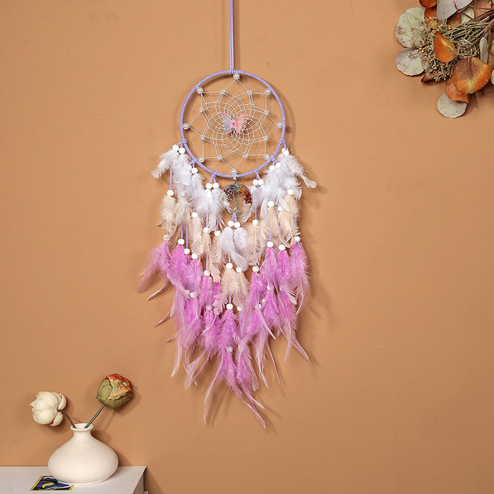 Wholesale Handmade Pearl Woven Four Color Butterfly Dream Catcher JDC-DC-ZH027