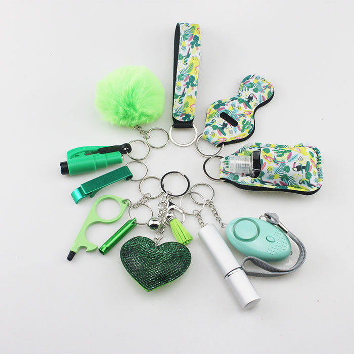 Wholesale Multifunctional Plush Diamond Heart 5-piece Keychain 12-piece Set JDC-KC-TouMS038