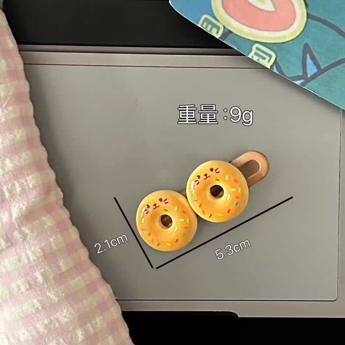 Wholesale brown Style Cat Donut Hairpin Fun Cute Girl Style Side Clip Hairpin Accessories Hair Accessories