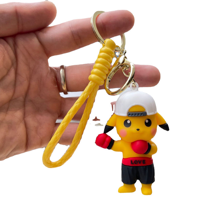 Wholesale Cartoon football skateboard keychain, cute car pendant, three-dimensional doll, exquisite bag decoration