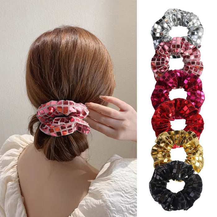 Wholesale square large intestine hair ring high elastic fabric hair rope hair accessories