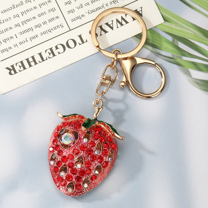 Wholesale Cherry Keychain Red Fruit Shape Key Ring Graduation Gift Decorative Accessory