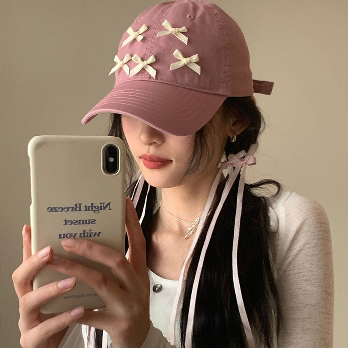 Wholesale Bow Embroidered Cowboy Baseball Hat Retro Duck Tongue Hat