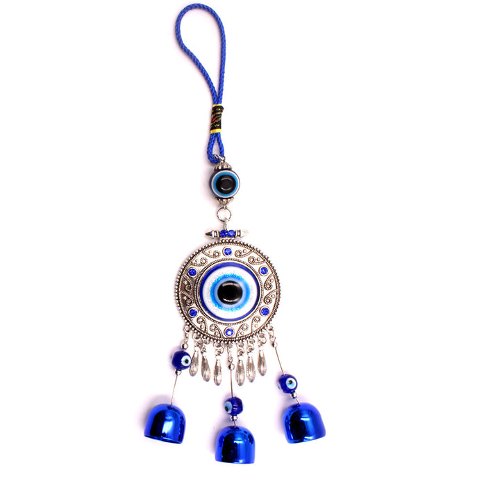 Wholesale Blue Eye Pendant Round Blue Bell Wind Chime