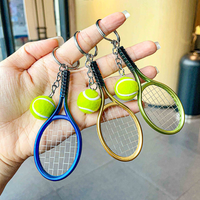 Wholesale Simulated tennis keychain pendant, sports event souvenir, tennis keychain gift