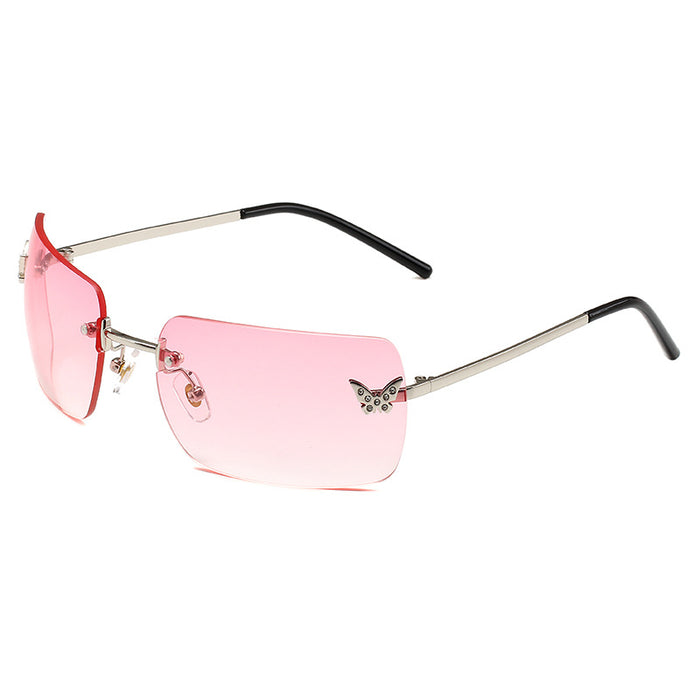 Wholesale Frameless Butterfly Diamond PC Sunglasses JDC-SG-HongR018