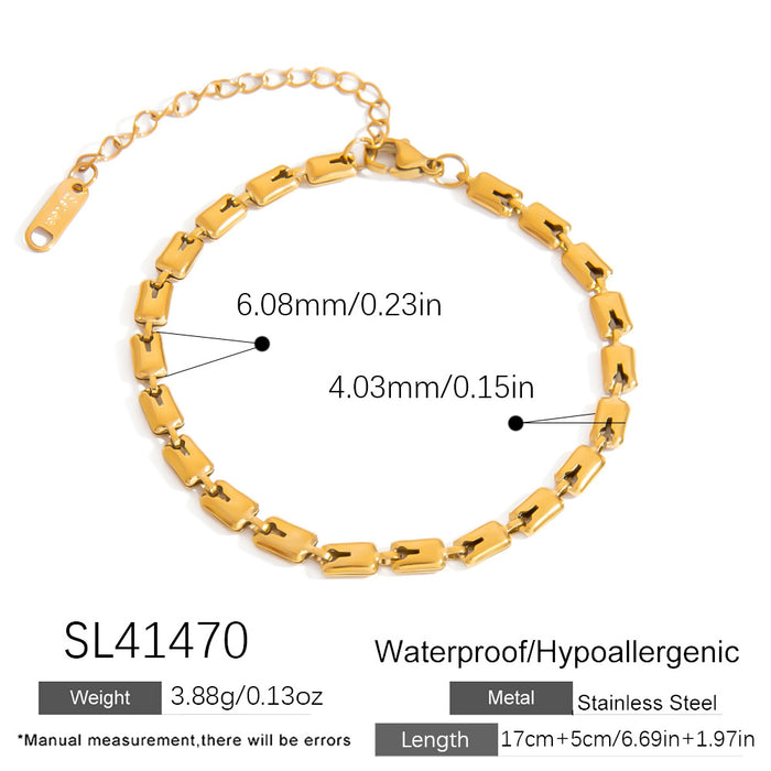 Wholesale Stainless steel bracelet elegant heart Cuban chain metal bracelet three-dimensional hollow round bracelet