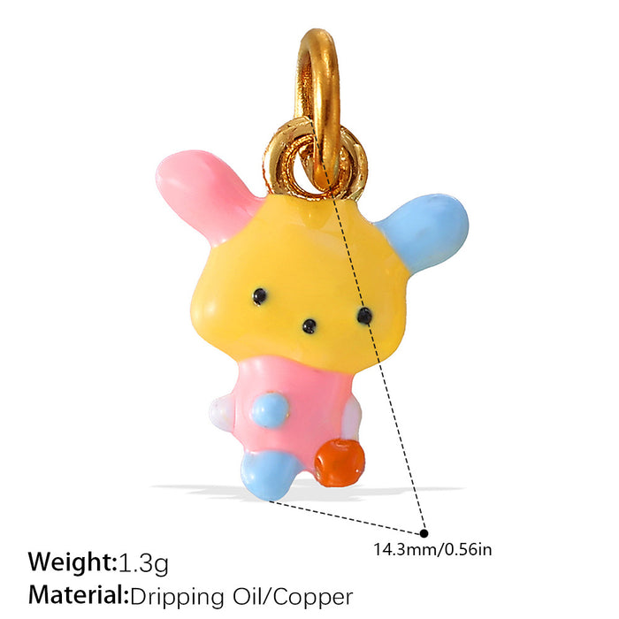 Wholesale Cartoon Cute Stereo Elephant Puppy Oil Dripping Pendant Decorative Accessories Mobile Phone Pendant