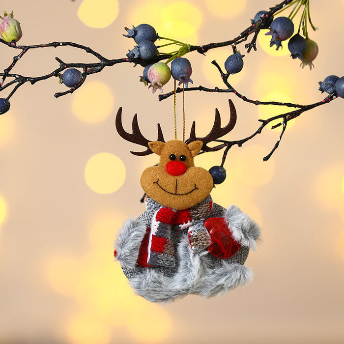 Wholesale Christmas Pin Cloth Fabric Small Pendant Doll Christmas Tree Pendant Christmas Decoration Supplies