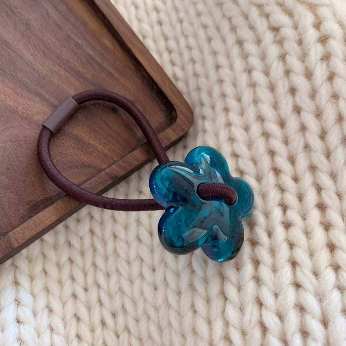 Wholesale Small flower simple temperament headband high elasticity cowhide tendon hair accessory