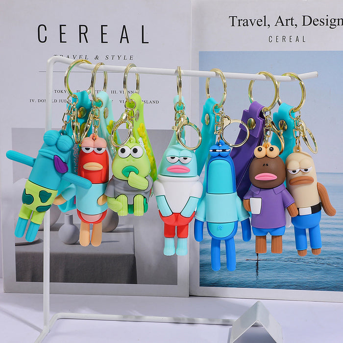Wholesale Silicone Cartoon Fish Keychain Cute Bag Charm Car Key Accessory Gift MOQ≥3
