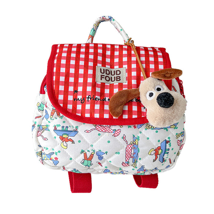 Wholesale Cute puppy plaid embroidery thread on backpack
