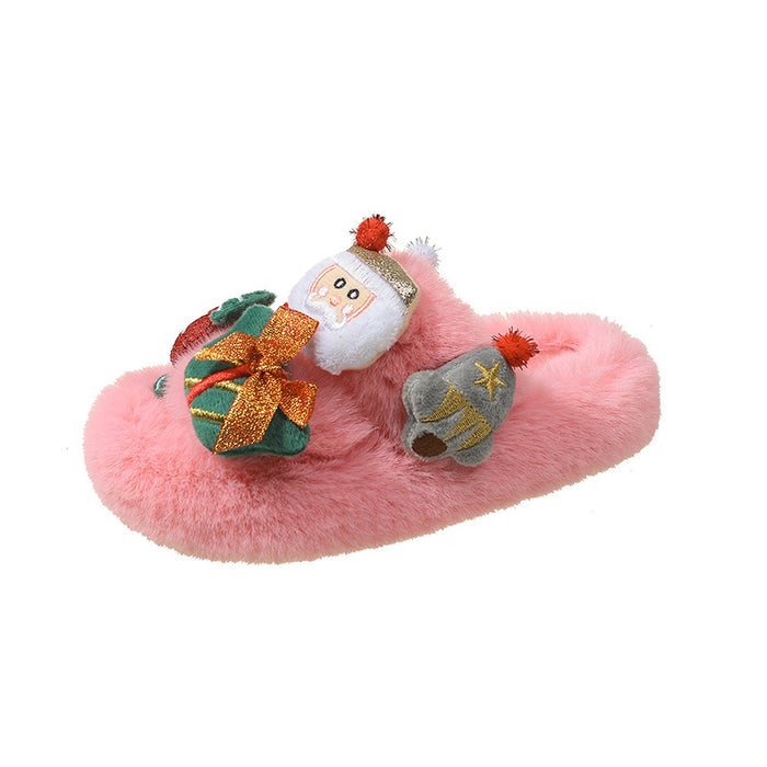 Wholesale Furry Slippers Autumn and Winter Christmas Cute Cartoon Plush Slippers Warm Slippers