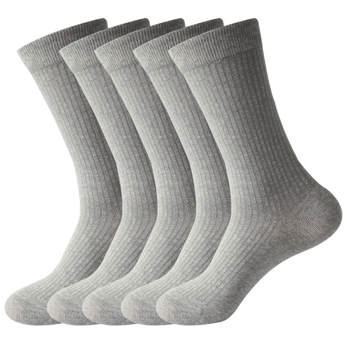 Wholesale Vertical calf socks imitation double needle mid high tube socks cotton socks long socks