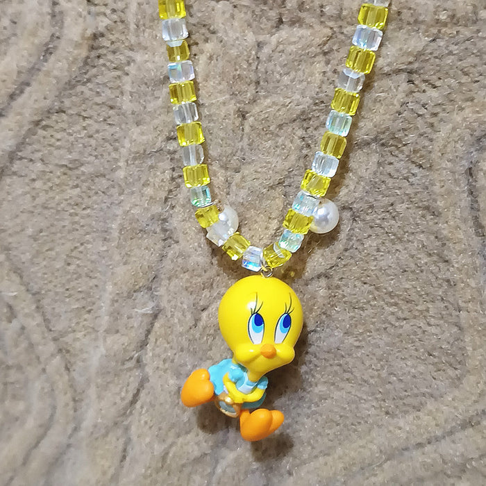 Wholesale Biling Shiny Crystal Necklace Cute Resin Cartoon Short Necklace Women' s Children' s Jewelry