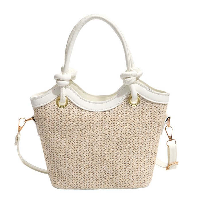 Wholesale Trendy Straw Woven Bucket Bag with Detail for Daily Use Fashion Accessory