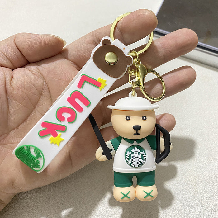 Wholesale Bear Fitness Keychain Bag Pendant Doll